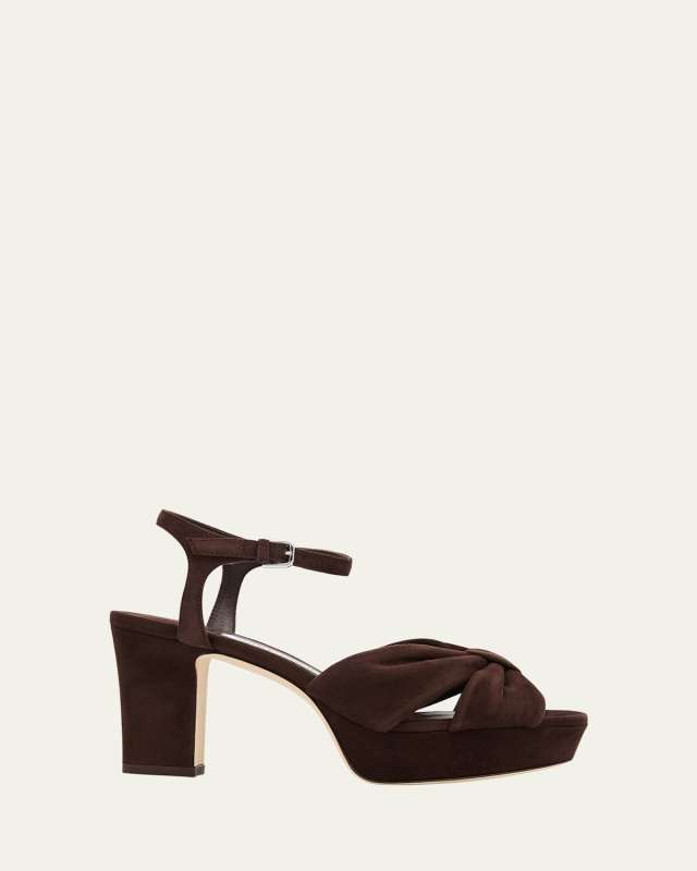 Heloise Suede Knot Platform Sandals